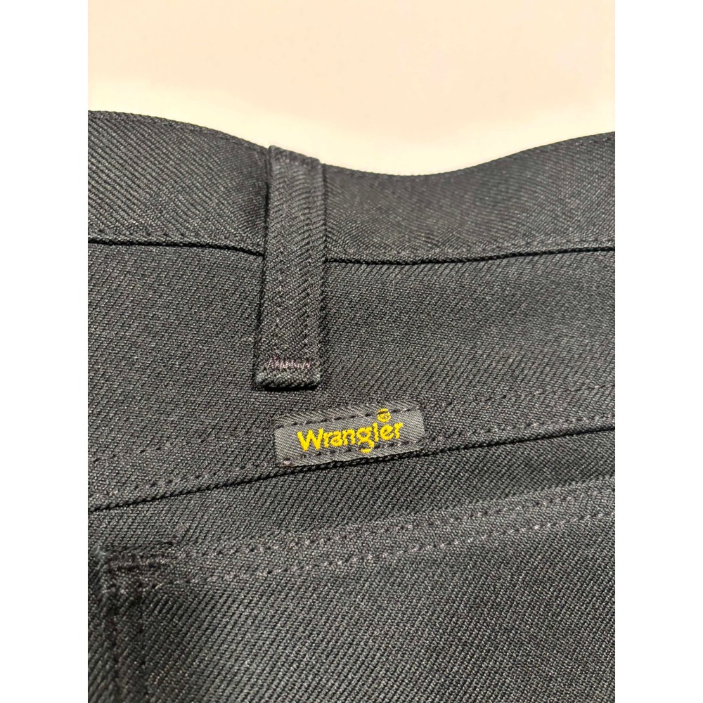 Wrangler Wrancher Dress Jeans Mens 36x30 Black Polyester Twill Western Flare - Picture 7 of 7
